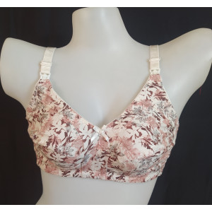 Off White Floral Maternity Bra