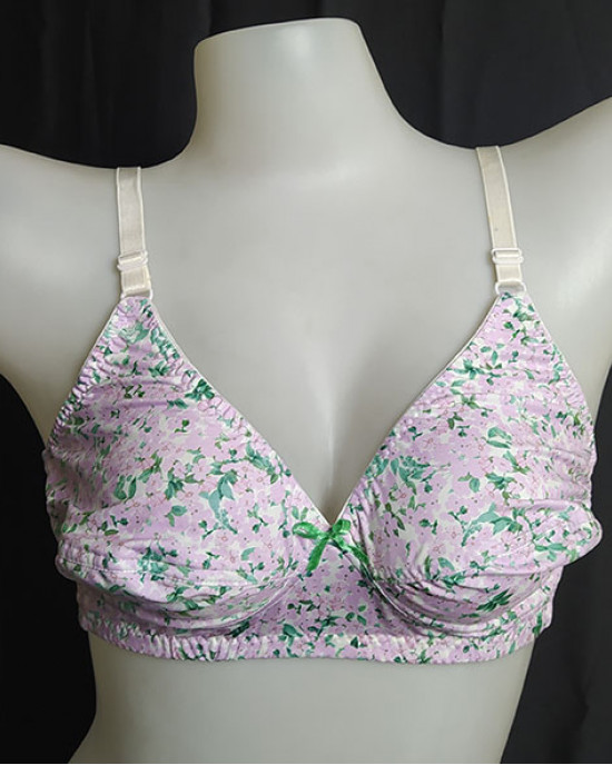 Lavender Flower Print Bra Lavender Flower Print Bra