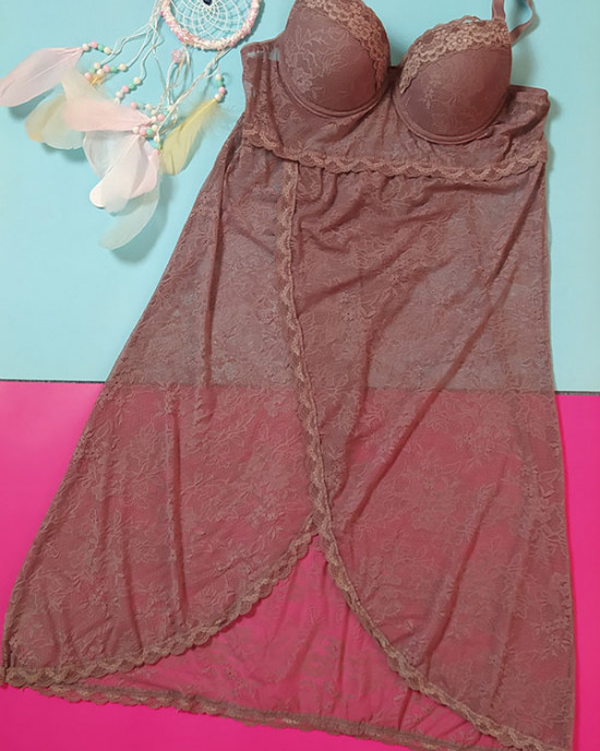 Light Brown Padded One Part Nighty