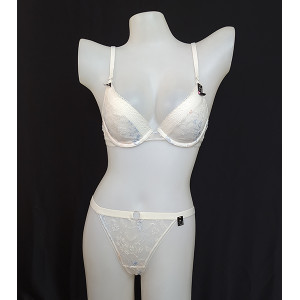 Etam White Net Padded Printed Lingerie
